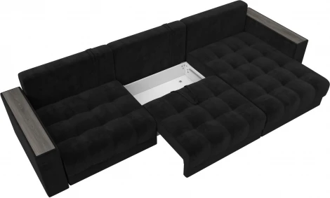 Диван угловой с декором Лига-049 НПБ Лонг Лига Диванов (Велюр) арт.128299