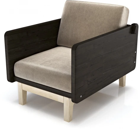 Кресло Arsko Двалин венге велюр бежевый