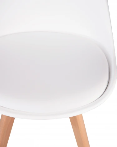 Набор 4 шт стул обеденный DOBRIN JERRY SOFT (ножки светлый бук, цвет сиденья белый (W-02))