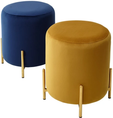 Пуф для гостиной RICE BLUVEL-86 NAVY BLUE / GOLD М-City