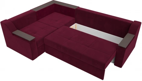 Диван угловой Кронос левый угол (Бордовый/Микровельвет) Лига Диванов арт.114615L