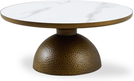 Столик журнальный Macos major (Керамика/Белый,Золотой) ОГОГО Обстановочка! арт.888824