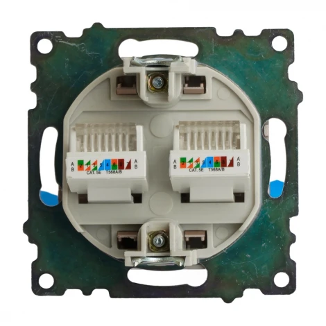 Розетка Ethernet RJ-45 двойная (шампань) Stekker Катрин 50004