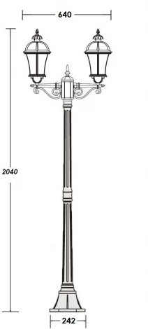 Наземный фонарь Oasis Light ROMA L 95208LA W (220V, фонарь, IP44)