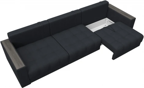 Диван прямой с декором Лига-049 НПБ Лонг Лига Диванов (Замша) арт.128442