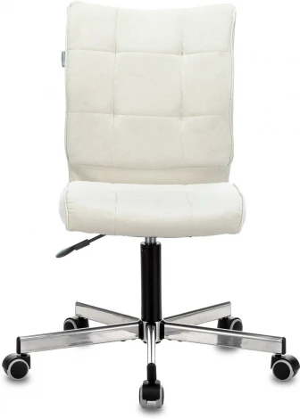 Кресло Бюрократ CH-330M/VELV20 без подлокотников молочный Velvet 20 крестовина металл Stool Group арт.УТ000005338