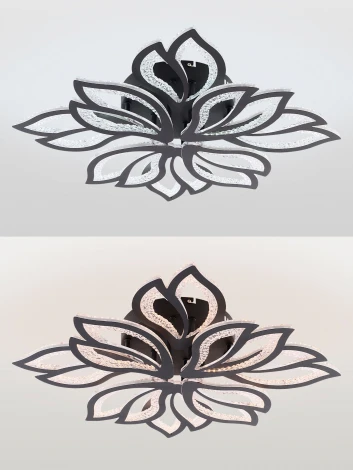 Потолочная люстра светодиодная с пультом ДУ 176W, черный, LED Natali Kovaltseva Fortuna LED LAMPS 81107/7C