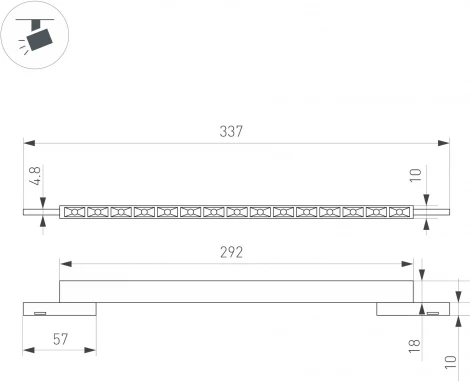 светильник магнитный MAG-MICROCOSM-LASER-L300-15W Day4000 (BK, 30 deg, 24V) (Arlight, IP20 Металл) 043276