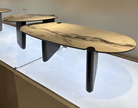 Стол кофейный АРН (ARN) цвет FENDI WHITE керамика на стекле/массив/ МДФ, дубовый шпон ®DISAUR M-City 64676