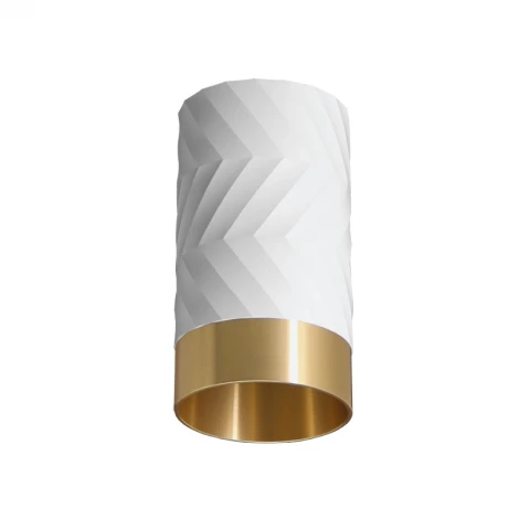 Точечный светильник накладной Wolta WSL-GU10/09WG под лампу GU10 Белый / Золотой LINEA