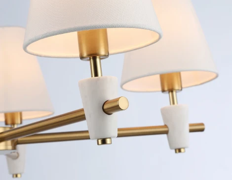 Потолочная люстра на штанге с абажурами и мрамором Ambrella Ceramo Classic LH75044