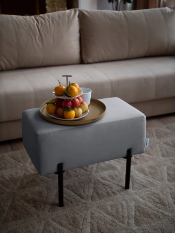 Маленькая радость Пуф прямоугольный на ножках, светло-серый D1 furniture арт.AAA41673001