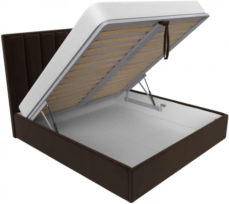 Кровать интерьерная Афродита 200 (Коричневый/Микровельвет) Лига Диванов арт.120615