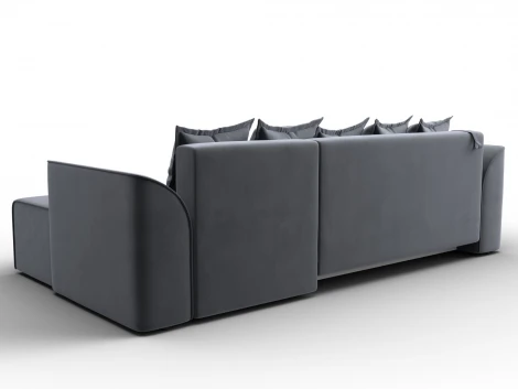 Диван угловой Лига-113 угол правый (ДСП,Велюр/Серый) Лига Диванов 136724