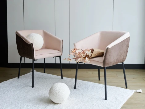 Комплект кресел Nils 2 шт. ОГОГО Обстановочка! 966323 (Металл,Вельвет,Экокожа/Коричневый,Бежевый)