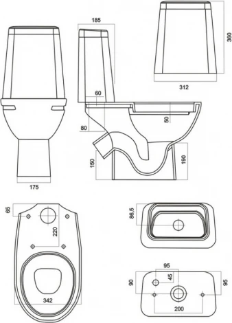 Унитаз-компакт Sanita Марс MRSSACC01030413R