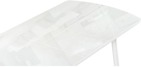 Стеклянный стол Woodville Бейкер 120(152)х70х75 белый 551080