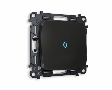 Комплект механизма Ambrella Volt 1-клавишного выключателя с подсветкой 10000K OMEGA MO802020 Черный матовый QUANT