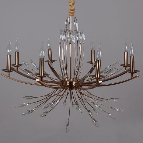 Подвесная люстра ILLUMICO IL2307-8POR-39 GD (на цепи, подсвечник, свеча)