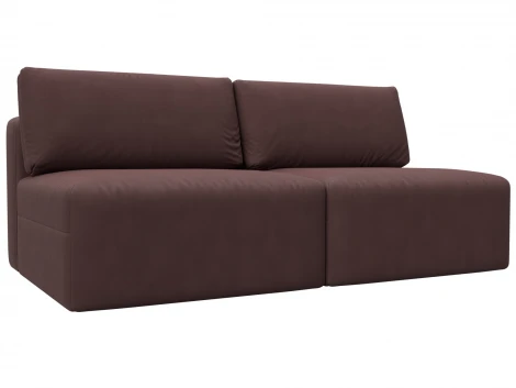 Диван прямой модульный Лига-060 НПБ (ЛДСП,Брус,Фанера/Пластик/Замша/Бордовый) Лига Диванов 129465