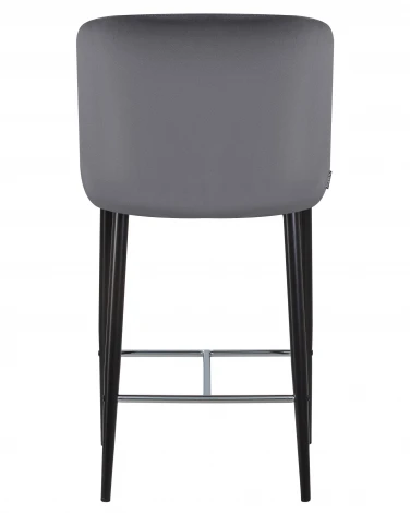 Стул полубарный CHRISTIAN'65 (черные ножки, темно-серый велюр (V108-91))