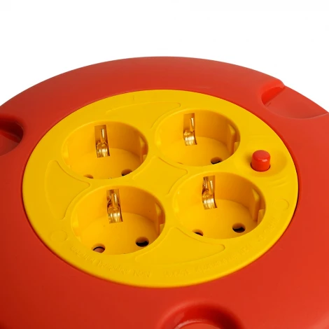 Удлинитель-рулетка 4-х местный с заземлением 5 метров (черный) Stekker Standart 50178