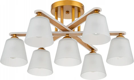 Потолочная люстра на штанге Escada Silva 1101/7PL 7х60Вт E27, металл/стекло, золото