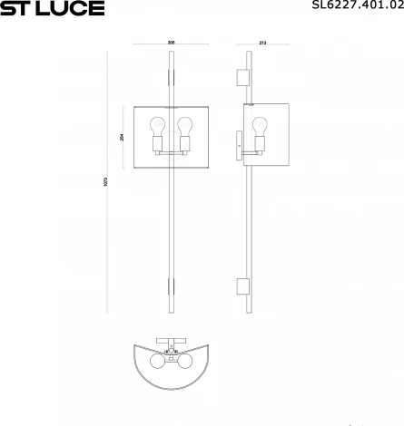 Бра ST Luce Alfa SL6227.401.02 Черный/Белый E27 2*60W
