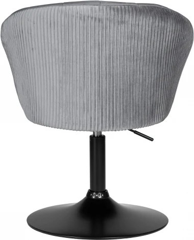 Кресло дизайнерское DOBRIN EDISON BLACK (серый велюр (1922-19)) 8600_BlackBase-LM BLACK, цвет сиденья серый (1922-19), основания черный
