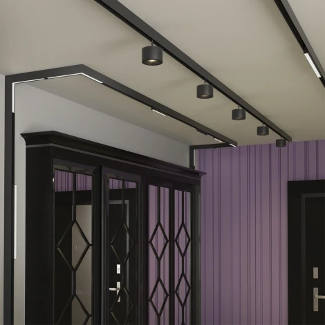 Трековый угловой светильник с пультом низковольтный 48V светодиодный Novotech Flum 358915