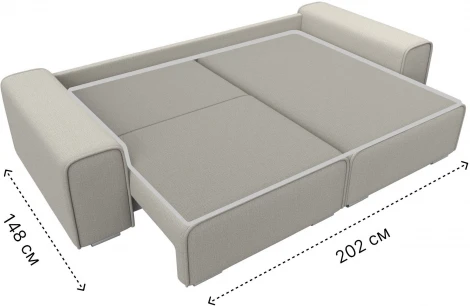 Диван угловой Лига-029 правый угол (Бежевый/Рогожка) Лига Диванов арт.121930