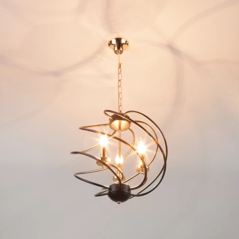 Подвесная люстра Eurosvet Sorrel 60105/3 черный (220V, на цепи, свеча, шар)