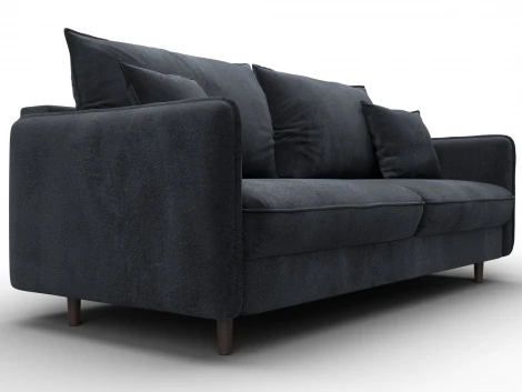 Диван прямой Лига-064 НПБ (ДСП/Дерево/Велюр/Темно-серый) Лига Диванов 129611