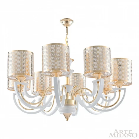 Подвесная люстра Arte Milano Florentia-8857 308857/8 Wh/Gd (220V, на цепи)