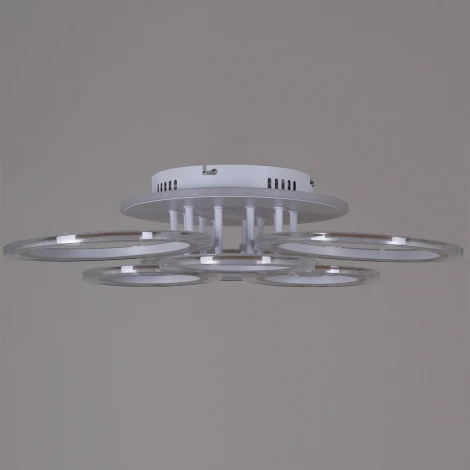 Потолочная люстра светодиодная на штанге с пультом Reluce 09812-3.3-3+3A WH (RGB) (220V, кольцо)