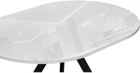 Стеклянный стол Woodville Трейси 110(150)х100х75 белый / черный 516562