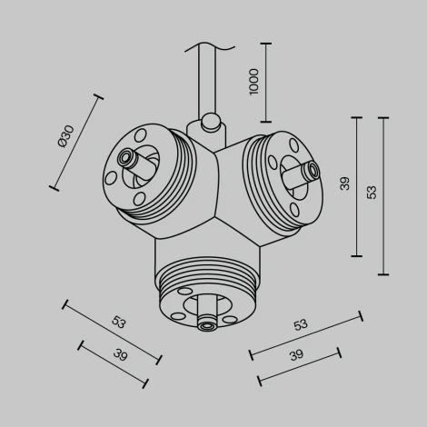 T-образный вертикальный коннектор для системы Shelf с вводом питания Maytoni Accessories for system Shelf CA016TC-P-B (24V)
