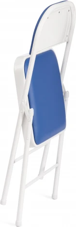 Стул складной FOLDER (mod. 3022G) / 1 шт. в упаковке (Металл,Экокожа /Синий,Белый)