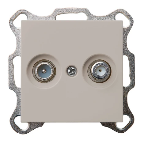 ТВ-розетка проходная + акустическая (тауп soft touch) Jasmart G-Classic G6205T