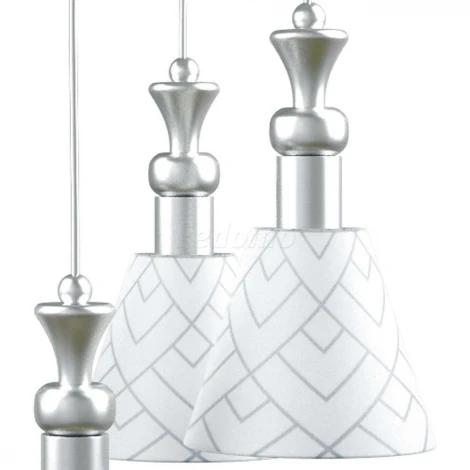 Люстра подвесная Lamp4you, 5 плафонов, хром с белым и серым