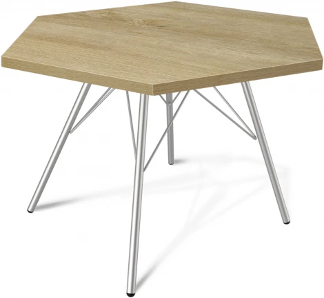 Столик журнальный SHT-S37/ЛДСП 60 хром лак/дуб песочный Sheffilton 6793289701