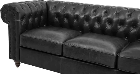 Диван Chester Classic ОГОГО (арт.329636), (Кожа/Черный)