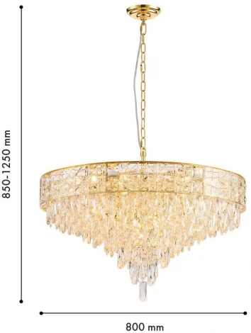 Подвесная люстра хрустальная Favourite Elysium 4720-18P (220V, на цепи)