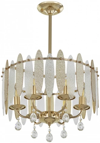 Подвесная люстра хрустальная на штанге Arte Milano Sorrento-4309 374309/6/350/470 GD (220V)