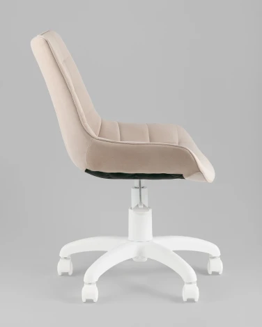 Кресло офисное Флекс велюр бежевый, пластик белый TopChairs УТ000043341