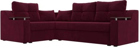 Диван угловой Кронос левый угол (Бордовый/Микровельвет) Лига Диванов арт.114615L