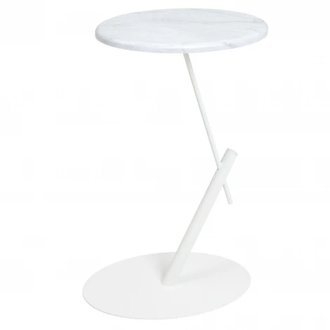 Стол приставной овальный МеталлАрт М015 белый мрамор/белый Mebelik 009512