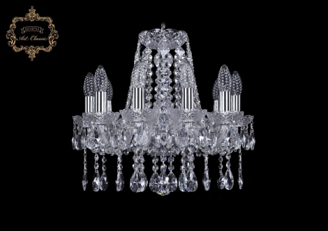 Подвесная люстра Art Classic 11.12 11.12.10.141.Cr.Sp (220V, хрусталь, на цепи, подсвечник, свеча)