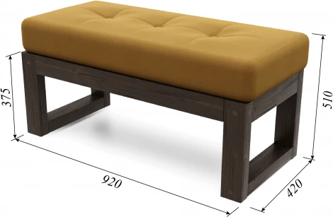 Банкетка Arsko Амбер венге горчичный велюр