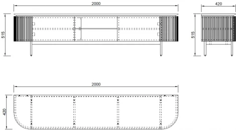 Тумба под телевизор Scala 200*42*52см Garda Decor арт.77IP-TV2072